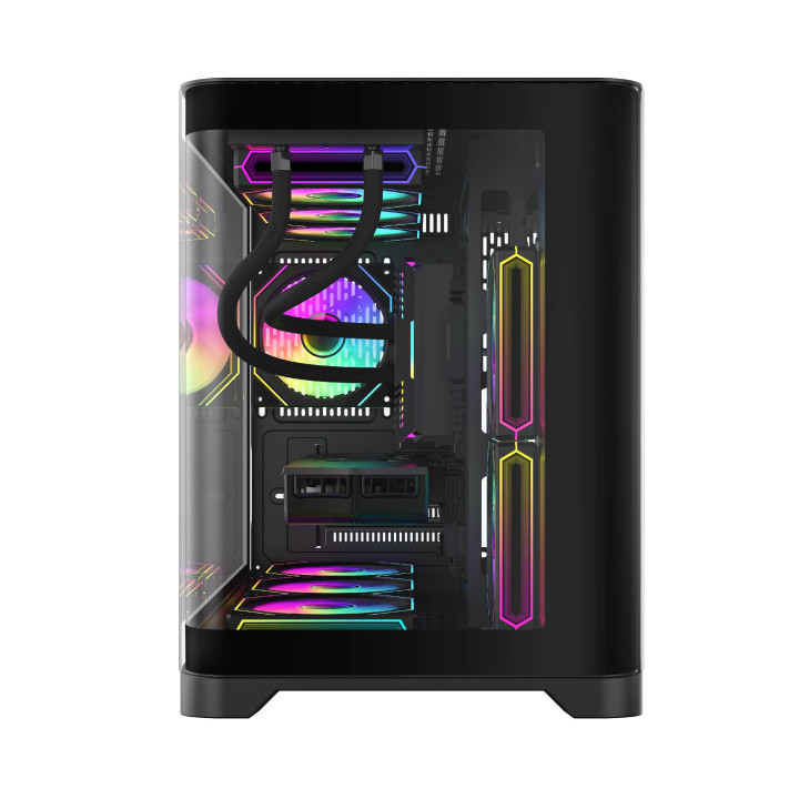 Кутия за компютър Gamemax HYPE-M Black, 3 x 120 mm Addressable RGB fans, mATX - GM-14100902476