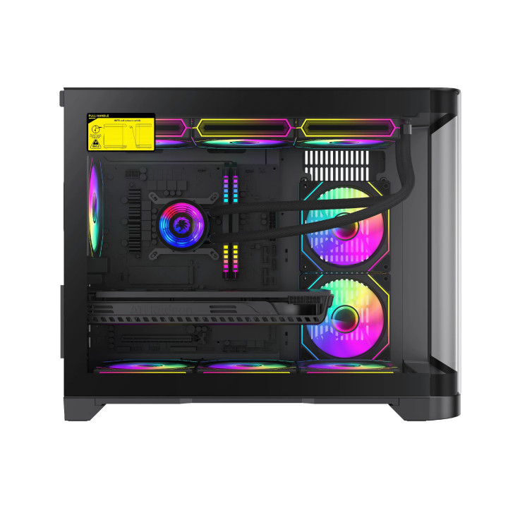 Кутия за компютър Gamemax HYPE-M Black, 3 x 120 mm Addressable RGB fans, mATX - GM-14100902476