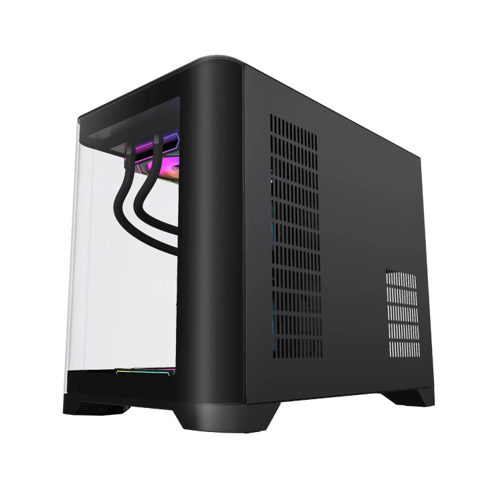 Кутия за компютър Gamemax HYPE-M Black, 3 x 120 mm Addressable RGB fans, mATX - GM-14100902476