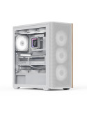 Кутия за компютър AeroCool D501A White, Addressable RGB, Wood - D501A-G-WT-v2