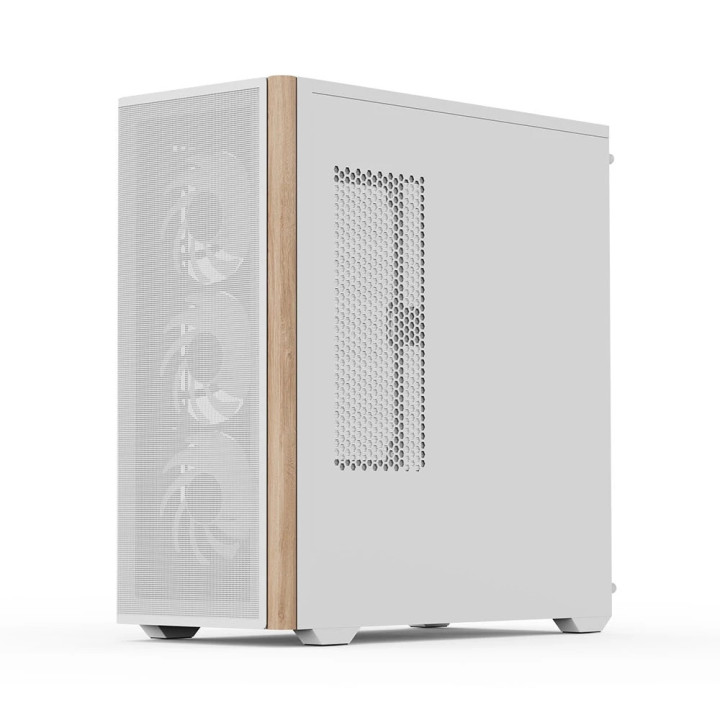 Кутия за компютър AeroCool D501A White, Addressable RGB, Wood - D501A-G-WT-v2