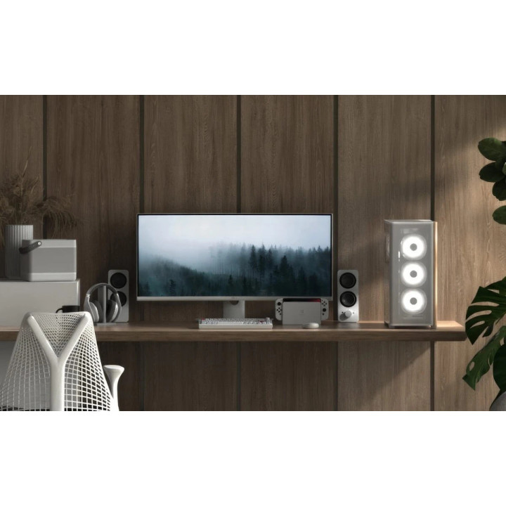 Кутия за компютър AeroCool D501A White, Addressable RGB, Wood - D501A-G-WT-v2