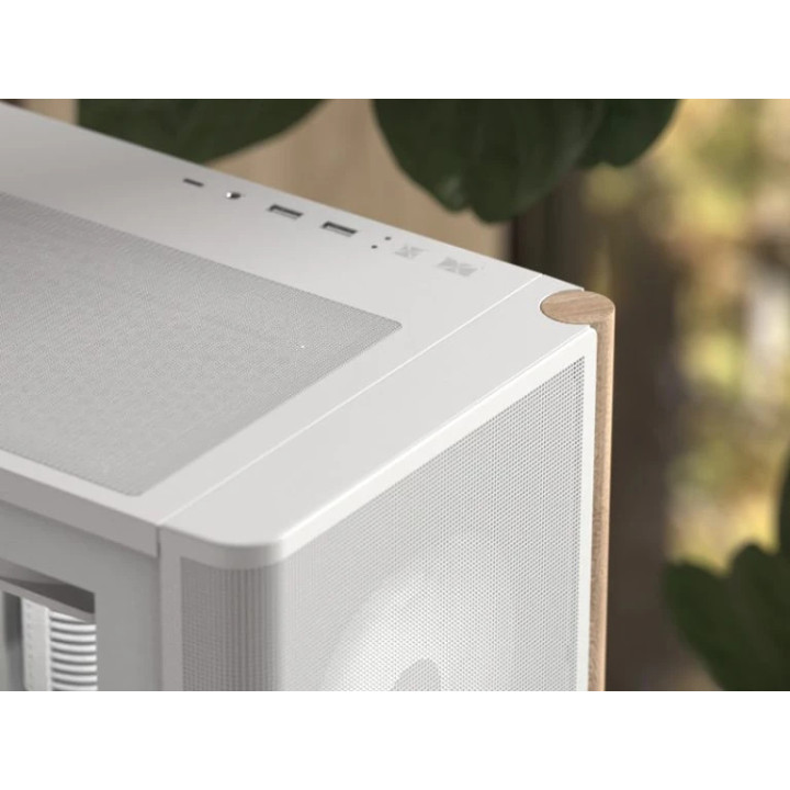 Кутия за компютър AeroCool D501A White, Addressable RGB, Wood - D501A-G-WT-v2