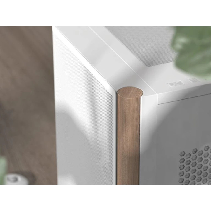 Кутия за компютър AeroCool D501A White, Addressable RGB, Wood - D501A-G-WT-v2