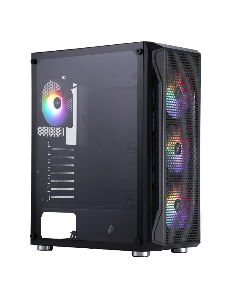 Кутия за компютър 1stPlayer Firebase X5 RGB v2, с вкл. 4 бр вентилатори , ATX - X5-BK-4F1