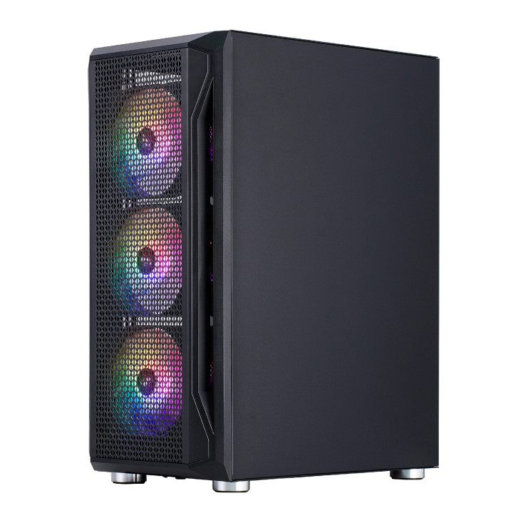 Кутия за компютър 1stPlayer Firebase X5 RGB v2, с вкл. 4 бр вентилатори , ATX - X5-BK-4F1
