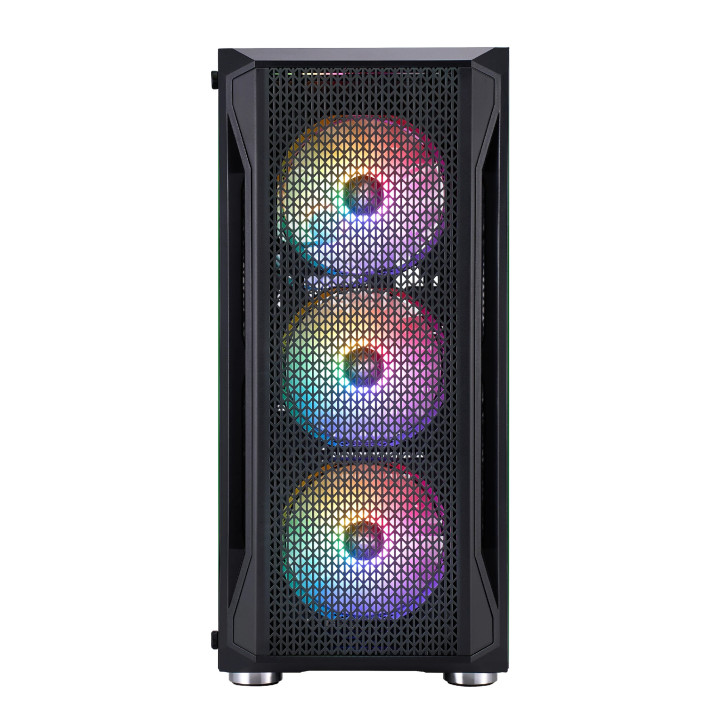 Кутия за компютър 1stPlayer Firebase X5 RGB v2, с вкл. 4 бр вентилатори , ATX - X5-BK-4F1