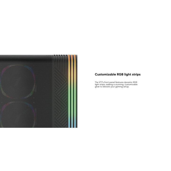 Кутия за компютър 1stPlayer AVT7-BK, USB-C, Mesh, A-RGB, ATX