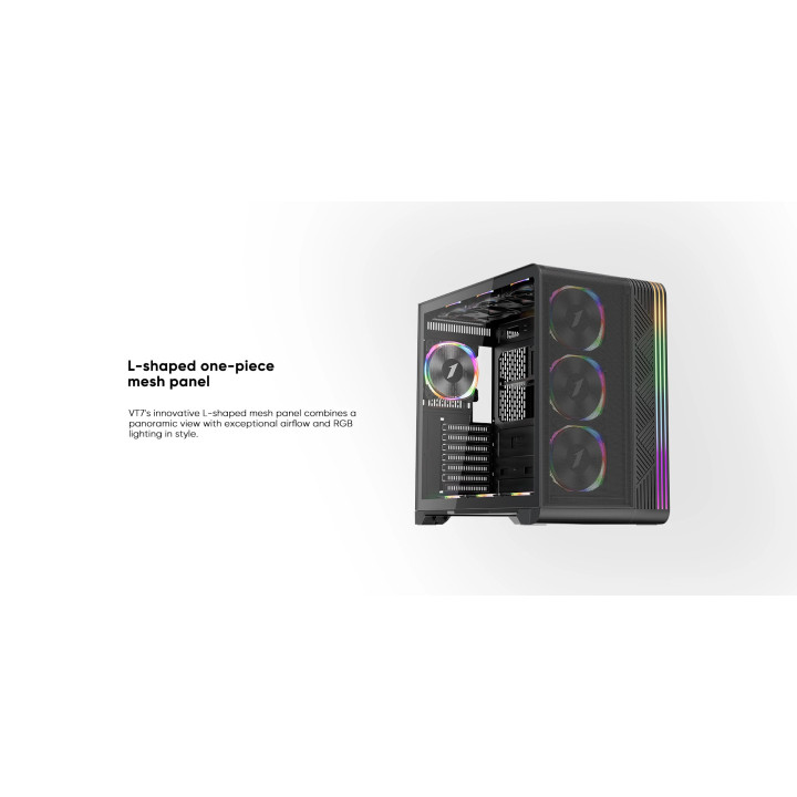 Кутия за компютър 1stPlayer AVT7-BK, USB-C, Mesh, A-RGB, ATX