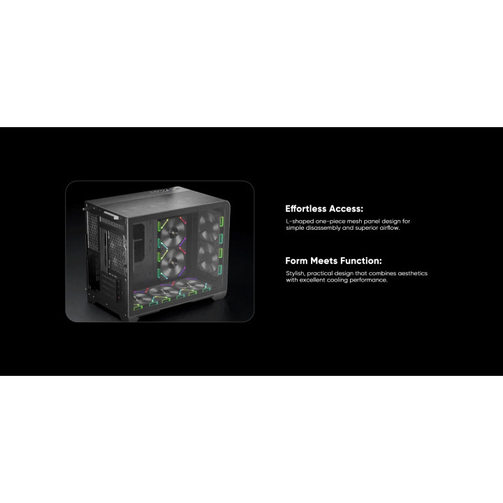Кутия за компютър 1stPlayer VT6-BK, Mesh, A-RGB, mATX