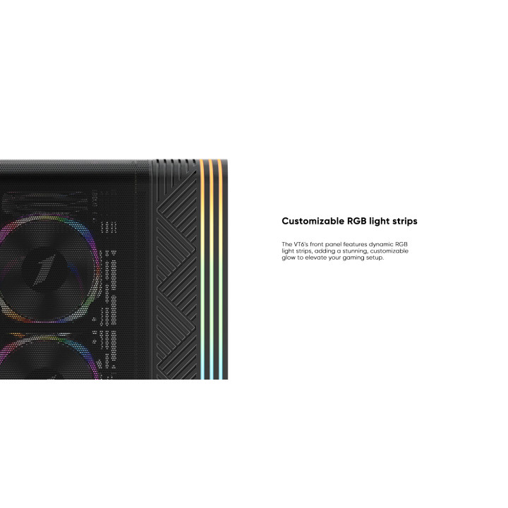 Кутия за компютър 1stPlayer VT6-BK, Mesh, A-RGB, mATX