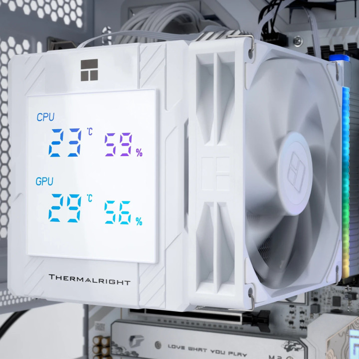 Охладител за процесор Thermalright Peerless Assassin 120 Digital White, Dual-Tower, LGA1851/AM5 - PEERLESS-ASSASSIN-120-D-WH