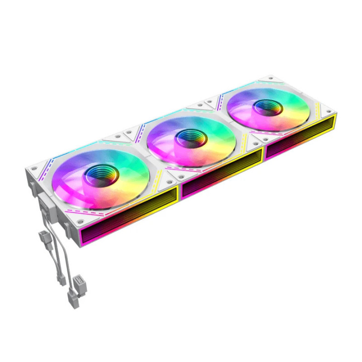 Комплект вентилатори Gamemax FN12A-S3I White, Fan Pack 3-in-1 3x120mm, Daisy-Chain, Addressable RGB - GM-14050101542