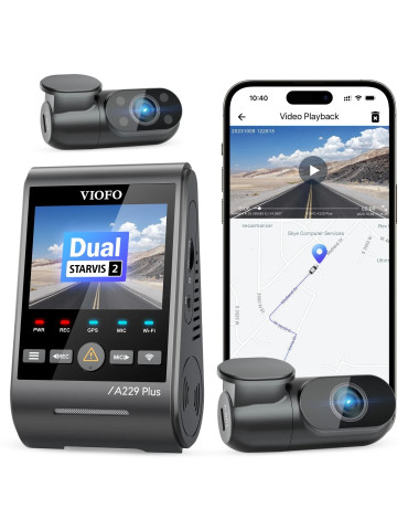 Видео регистратор VIOFO Dash Cam A229 Plus 3 Channel - 2K, HDR, Sony STARVIS 2, GPS - VIOFO-A229-PLUS-3CH