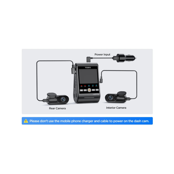 Видео регистратор VIOFO Dash Cam A229 Plus 3 Channel - 2K, HDR, Sony STARVIS 2, GPS - VIOFO-A229-PLUS-3CH