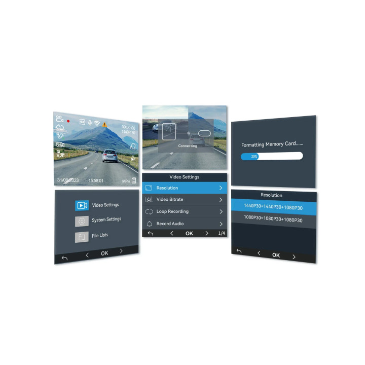 Видео регистратор VIOFO Dash Cam A229 Plus 3 Channel - 2K, HDR, Sony STARVIS 2, GPS - VIOFO-A229-PLUS-3CH