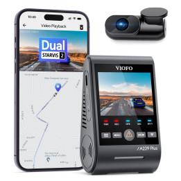 Видео регистратор VIOFO Dash Cam A229 Plus 2 Channel - 2K, HDR, Sony STARVIS 2, GPS - VIOFO-A229-PLUS-2CH