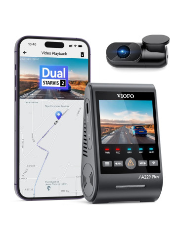 Видео регистратор VIOFO Dash Cam A229 Plus 2 Channel - 2K, HDR, Sony STARVIS 2, GPS - VIOFO-A229-PLUS-2CH