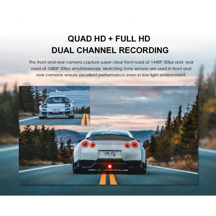 Видео регистратор VIOFO Dash Cam A129 Plus DUO - GPS, Rear Cam included - VIOFO-A129-PLUS-DUO-G