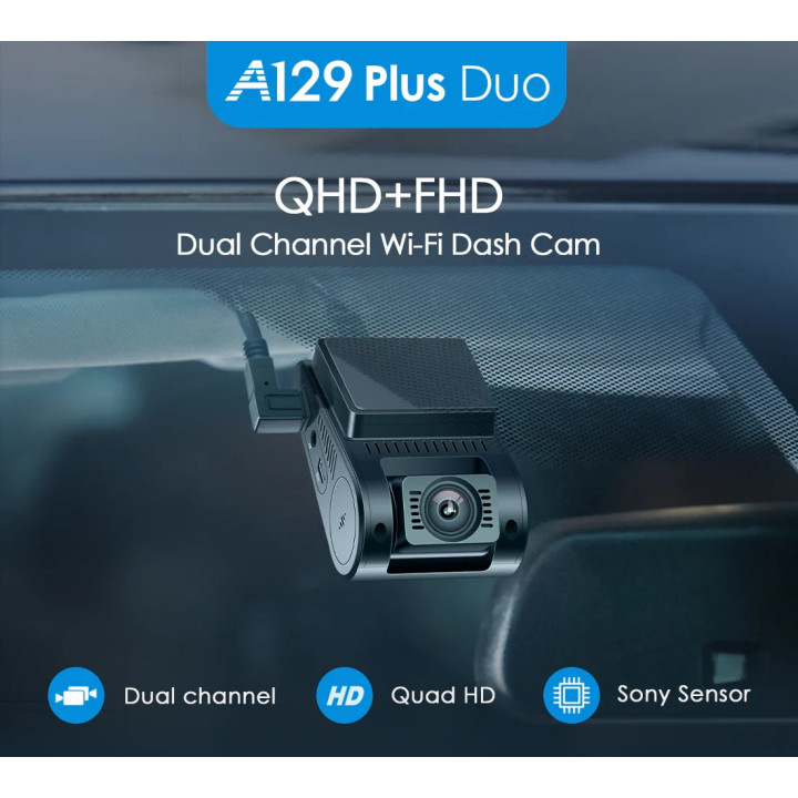 Видео регистратор VIOFO Dash Cam A129 Plus DUO - GPS, Rear Cam included - VIOFO-A129-PLUS-DUO-G