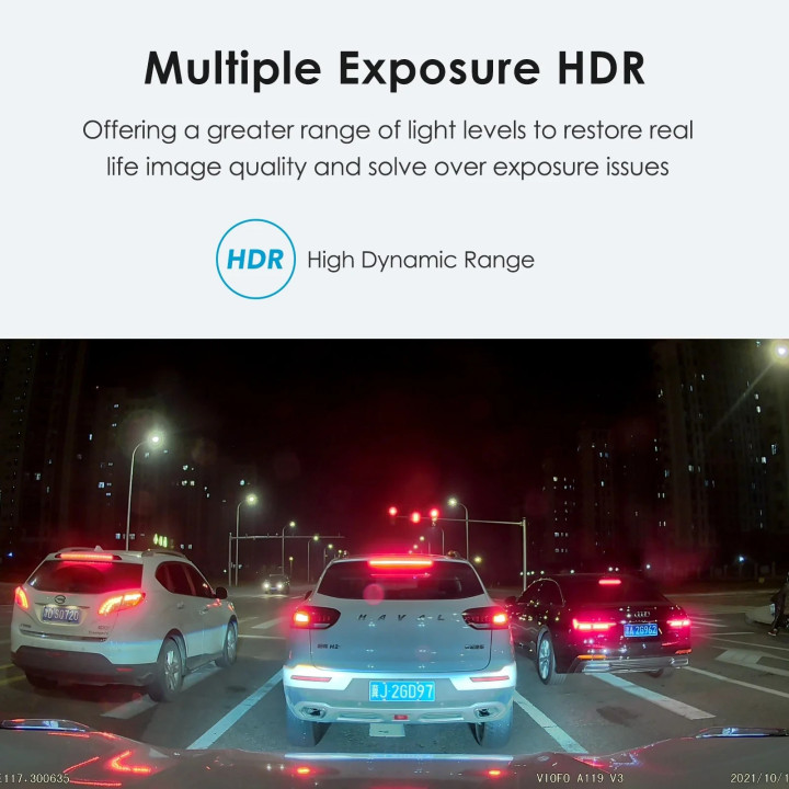 Видео регистратор VIOFO Dash Cam A119 V3-G - GPS Module, Quad HD , HDR, Sony STARVIS - VIOFO-A119-V3-G