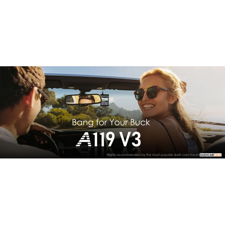 Видео регистратор VIOFO Dash Cam A119 V3-G - GPS Module, Quad HD , HDR, Sony STARVIS - VIOFO-A119-V3-G