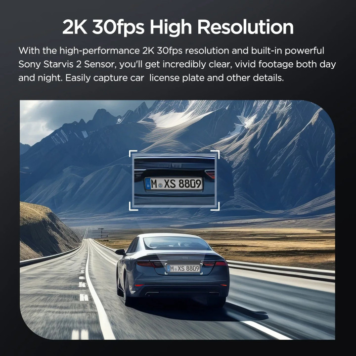Видео регистратор VIOFO Dash Cam VS1 - 2K, Sony STARVIS 2, 32GB SD Card Included, GPS, Bluetooth - VIOFO-VS1