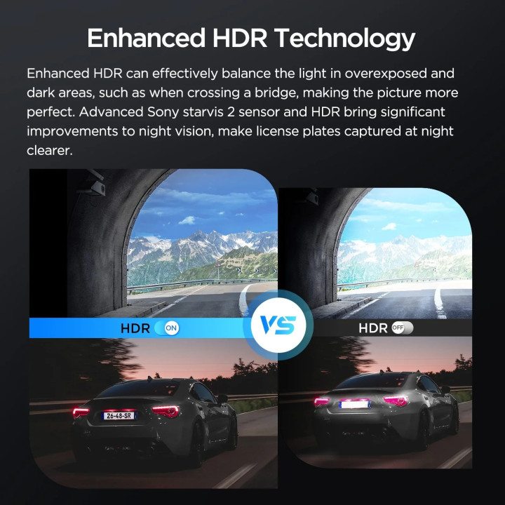 Видео регистратор VIOFO Dash Cam VS1 - 2K, Sony STARVIS 2, 32GB SD Card Included, GPS, Bluetooth - VIOFO-VS1