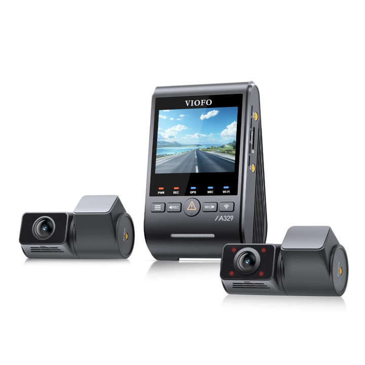 Видео регистратор VIOFO Dash Cam A329S 3 Channel - 4K, HDR, Triple Sony STARVIS 2, GPS, Bluetooth, FOV Fisheye Cabin - VIOFO-A329S-3CH