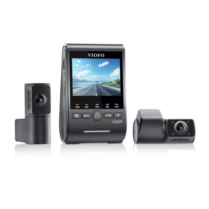 Видео регистратор VIOFO Dash Cam A329S 3 Channel - 4K, HDR, Triple Sony STARVIS 2, GPS, Bluetooth, FOV Fisheye Cabin - VIOFO-A329S-3CH