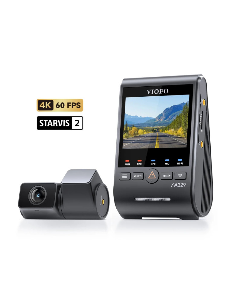 Видео регистратор VIOFO Dash Cam A329S 2 Channel - 4K, HDR, Dual Sony STARVIS 2, GPS, Bluetooth, Wi-Fi 6 - VIOFO-A329S-2CH