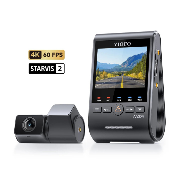Видео регистратор VIOFO Dash Cam A329S 2 Channel - 4K, HDR, Dual Sony STARVIS 2, GPS, Bluetooth, Wi-Fi 6 - VIOFO-A329S-2CH