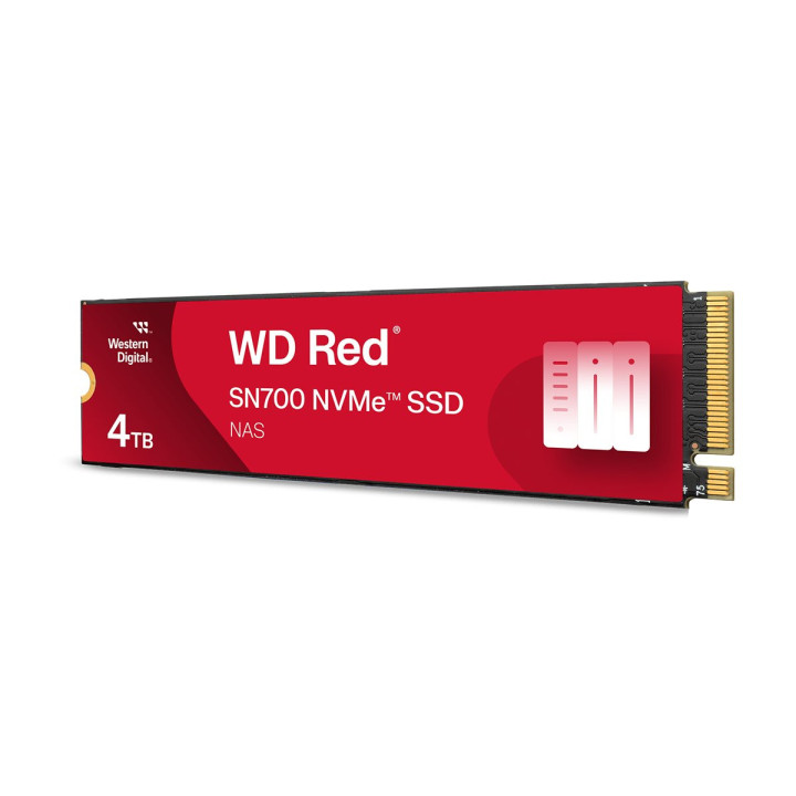 SSD диск WD Red 4TB SN700 NVMe M.2 2280 PCIe Gen3 8Gb/s, NAS devices, 3400/ 3100MB/s - WDS400T1R0C-68BDK0