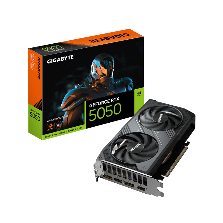 Видео карта Gigabyte RTX 5050 WINDFORCE OC 8GB GDDR6 - GV-N5050WF2OC-8GD
