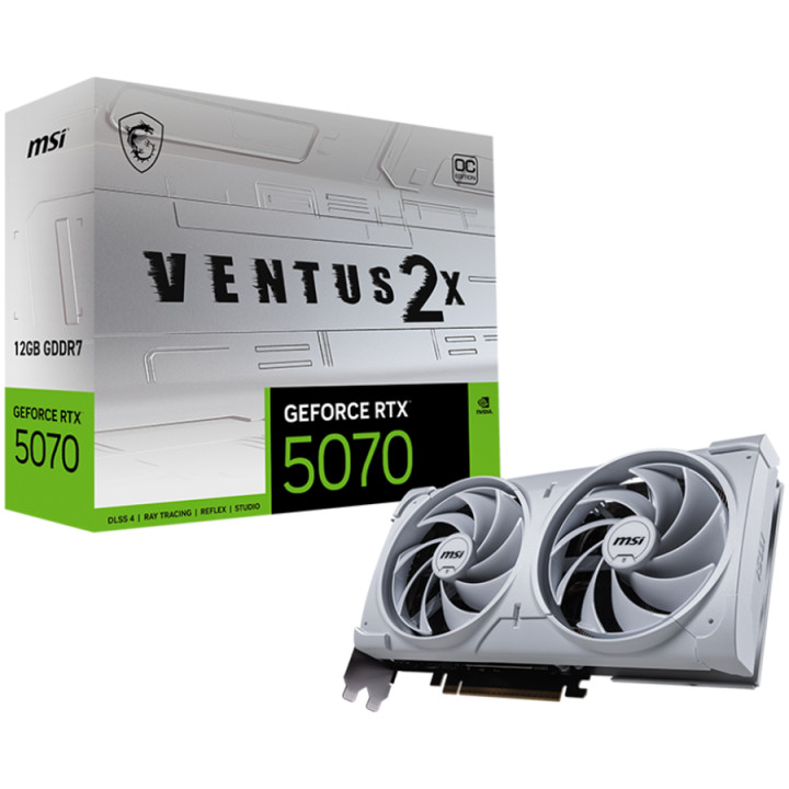 Видео карта MSI Nvidia GeForce RTX 5070 12G VENTUS 2X OC WHITE, 12GB GDDR7, 192bit, PCIe 5.0
