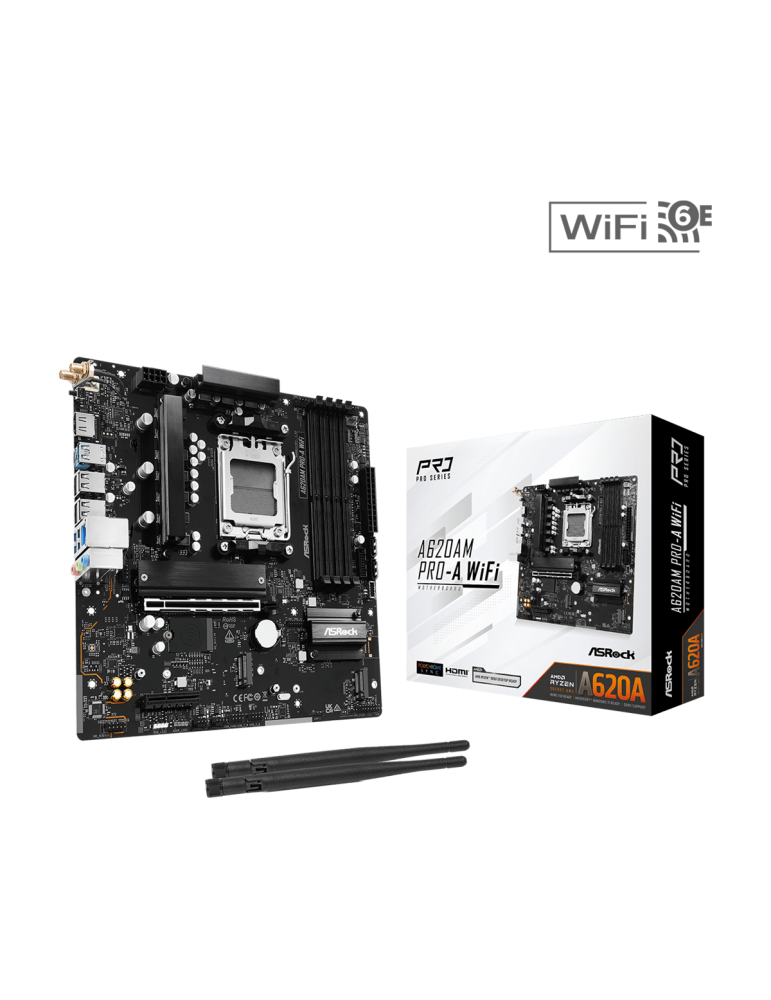 Дънна платка AsRock A620AM PRO-A WIFI, AM5