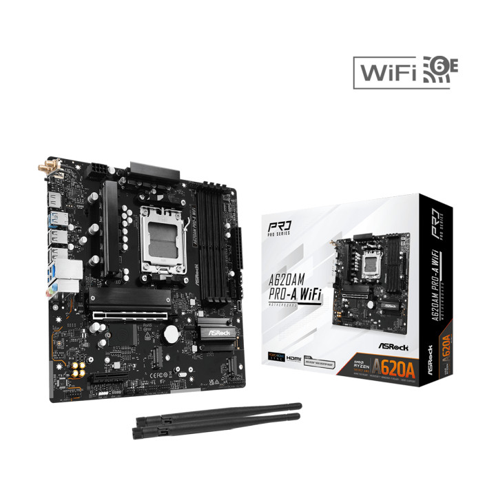 Дънна платка AsRock A620AM PRO-A WIFI, AM5