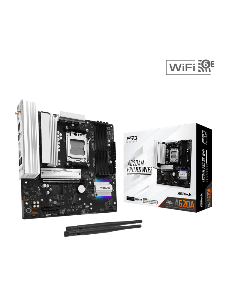 Дънна платка AsRock A620AM PRO RS WIFI, AM5