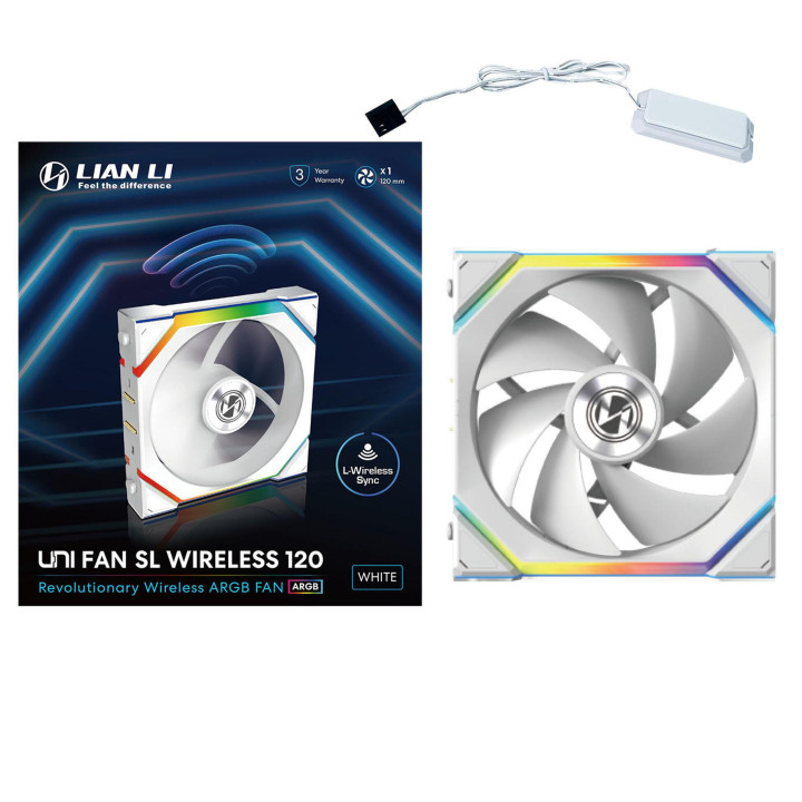 Вентилатор Lian Li UNI FAN SL Wireless ARGB PWM - 120 mm Бял - G99.12SL1W1W.00