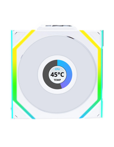 Вентилатор Lian Li UNI FAN SL Wireless LCD ARGB PWM - 120 mm Бял - G99.12SLLCD1W1W.00