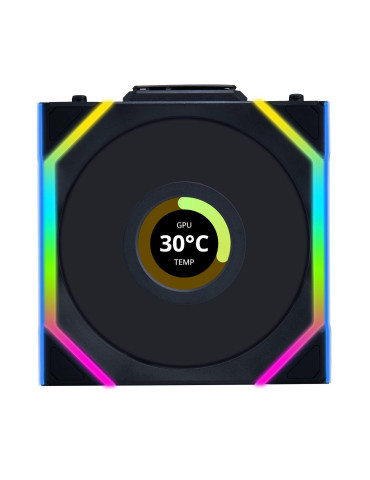 Вентилатор Lian Li UNI FAN SL Wireless LCD Reverse Blade ARGB PWM - 120 mm Черен - G99.12RSLLCD1W1B.00