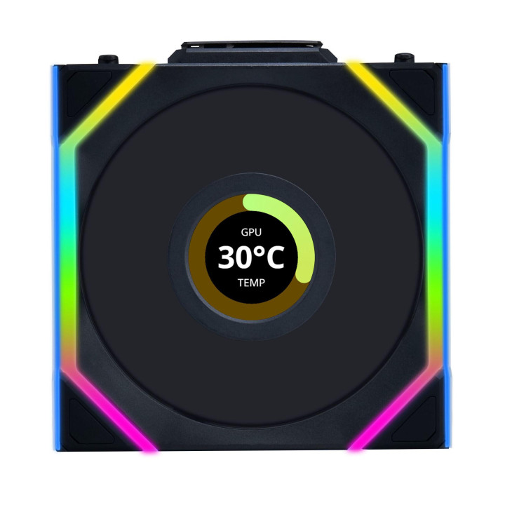 Вентилатор Lian Li UNI FAN SL Wireless LCD Reverse Blade ARGB PWM - 120 mm Черен - G99.12RSLLCD1W1B.00