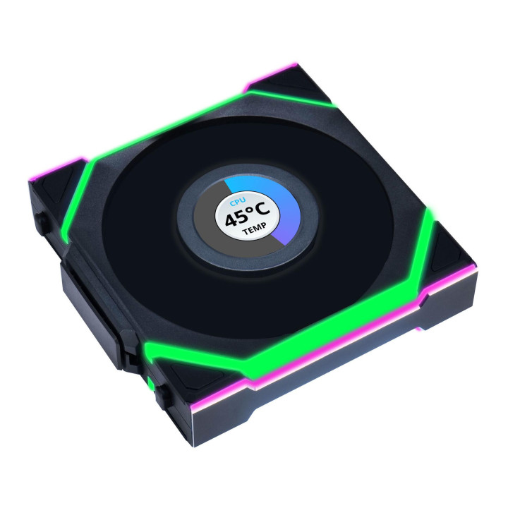 Вентилатор Lian Li UNI FAN SL Wireless LCD Reverse Blade ARGB PWM - 120 mm Черен - G99.12RSLLCD1W1B.00