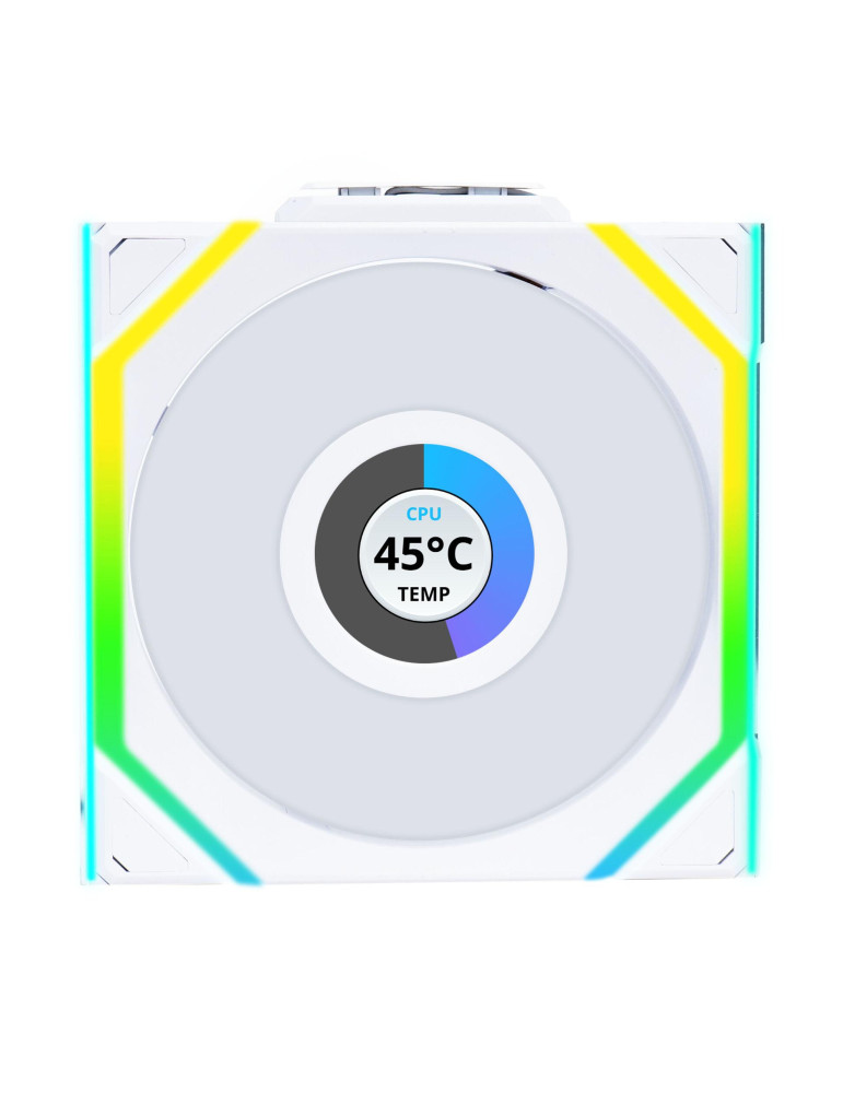 Вентилатор Lian Li UNI FAN SL Wireless LCD Reverse Blade ARGB PWM - 120 mm Бял - G99.12RSLLCD1W1W.00