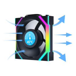 Комплект вентилатори  3бр Lian Li UNI FAN SL Wireless LCD ARGB PWM - 120 mm Черен - G99.12SLLCD1W3B.00