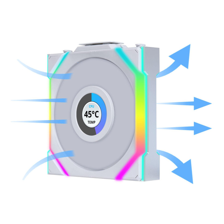 Комплект вентилатори  3бр Lian Li UNI FAN SL Wireless LCD ARGB PWM - 120 mm Бели - G99.12SLLCD1W3W.00