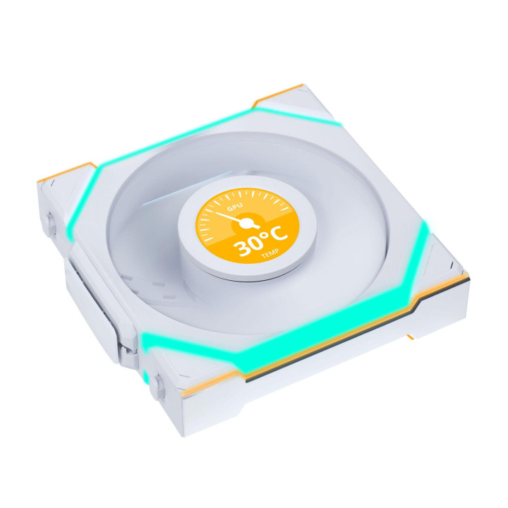 Комплект вентилатори  3бр Lian Li UNI FAN SL Wireless LCD ARGB PWM - 120 mm Бели - G99.12SLLCD1W3W.00