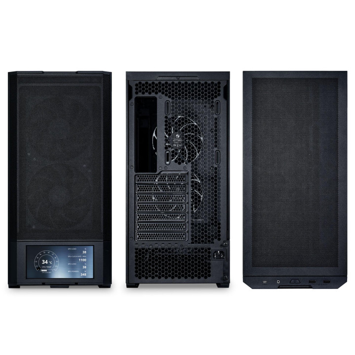 Кутия за компютър Lian Li LANCOOL 207 Digital Mid-Tower, Tempered Glass, Черен - G99.LAN207DX.00