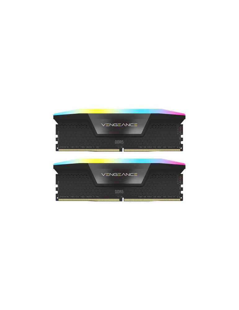 RAM памет Corsair 64GB(2x32GB) DDR5 6400MHz VENGEANCE RGB DDR5, CL42-52-52-104, 1.35V, Intel XMP, BLACK - CMH64GX5M2B6400C42