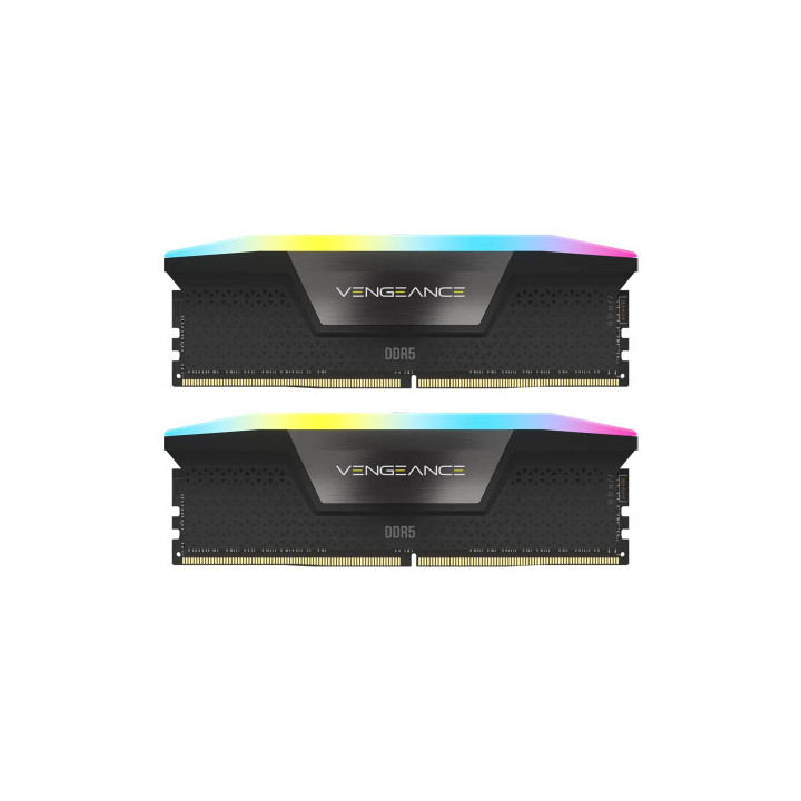 RAM памет Corsair 64GB(2x32GB) DDR5 6400MHz VENGEANCE RGB DDR5, CL42-52-52-104, 1.35V, Intel XMP, BLACK - CMH64GX5M2B6400C42